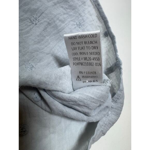 Wishlist Apparel Women’s Blouse Sz L Short Cap Sleeve Button Front Cottage Core - Picture 6 of 7